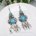 Leaves Tassel Earrings Female Turquoise Jewelry wholesale